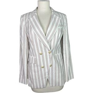 1. State Pink Stripe Double Breasted Blazer Top Jacket 6